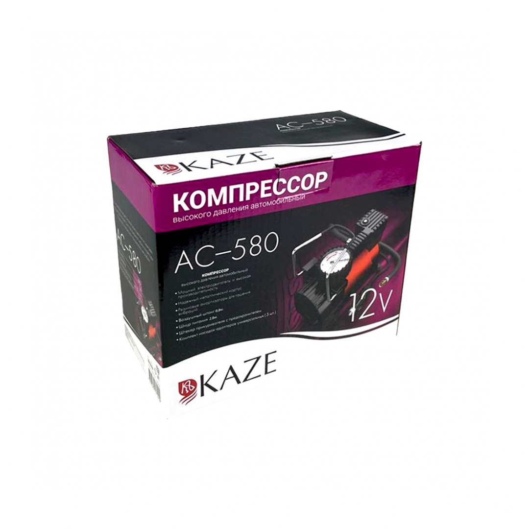 Компрессор "KAZE" АC-580, до 30 л/мин, 150 PSI, 12В