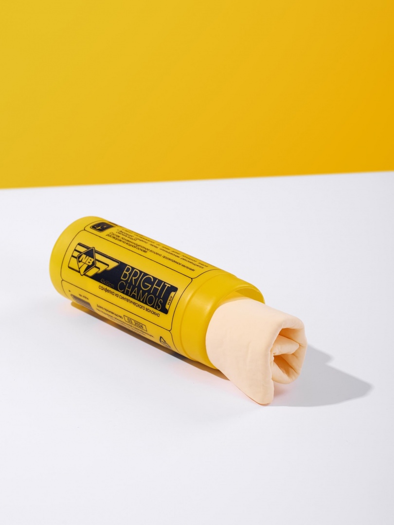 Салфетка "Nova Bright" из синтетической замши в тубе, большая (64х43см)/100