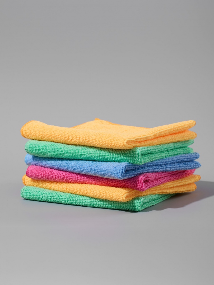 Салфетки из микрофибры "Li-Sa" в наборе (6 шт-30х30см), плотность 200г/м2  (LS0109)