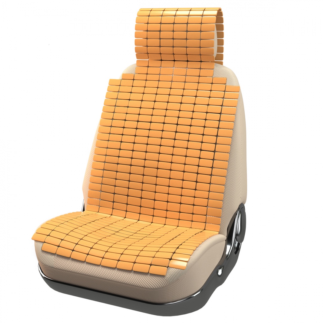 Накидка на сиденье "Nova Bright" с подголовником (бамбуковые плоские пластины) (110х41см)